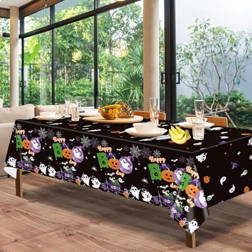 3Pcs Happy Boo Day Halloween Tablecloth for Party Decorations