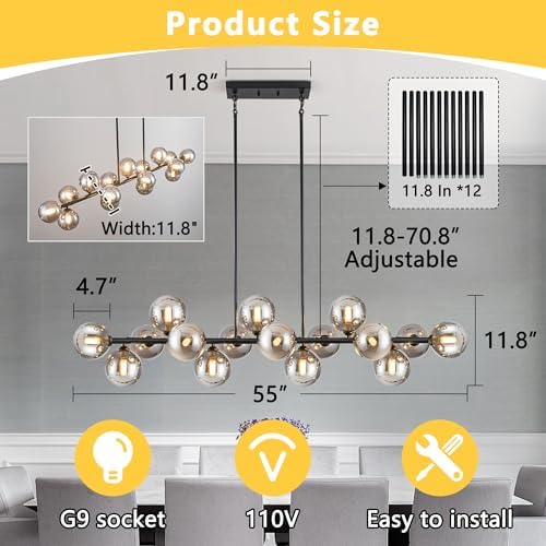 Modern 16-Light Farmhouse Chandelier for Kitchen Dining Room