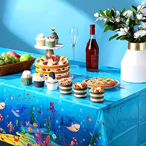 Tiamon Ocean Waves Tablecloth for Beach Party Decor