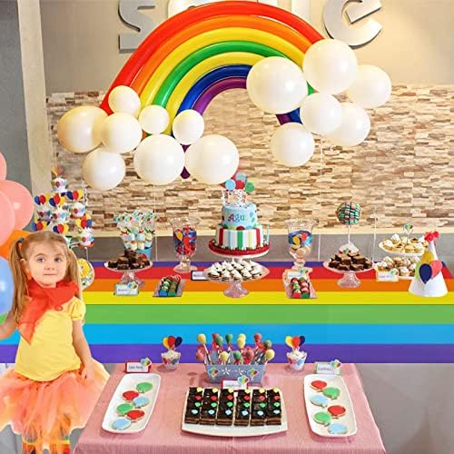 PHOGARY Rainbow Table Covers 3 Pack for Party Decor