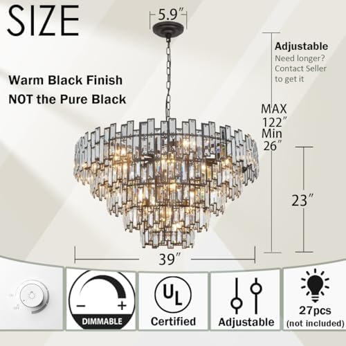 Large Black Chandelier for High Ceilings Modern Farmhouse