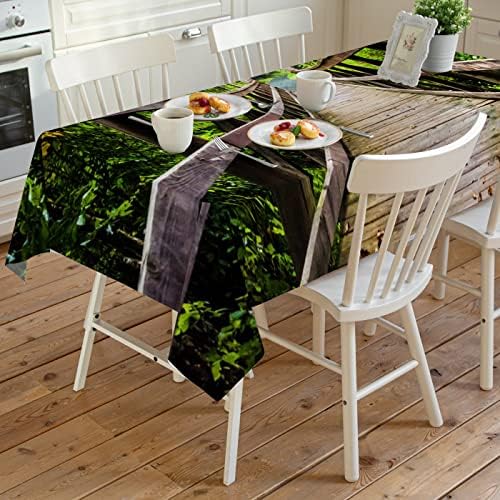 ZOE GARDEN Rectangle Tablecloth Retro Brown Waterproof Stainproof