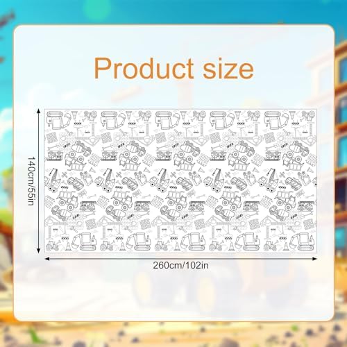 Gosknor Construction Coloring Table Cloth 102x55in