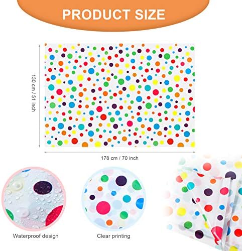 Tatuo 2 Pcs Rainbow Polka Dot Tablecloth with Birthday Banner