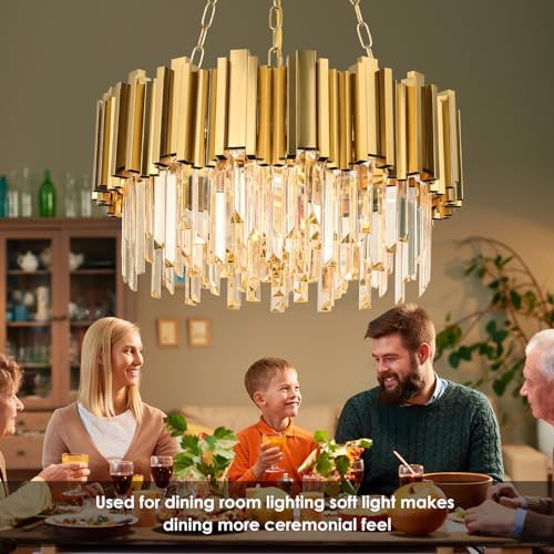 Modern Gold Crystal Chandelier with 9 Lights