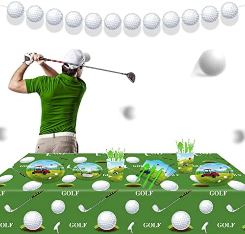 Lide Road 2Pcs Pink Golf Plastic Tablecloth 54x87In