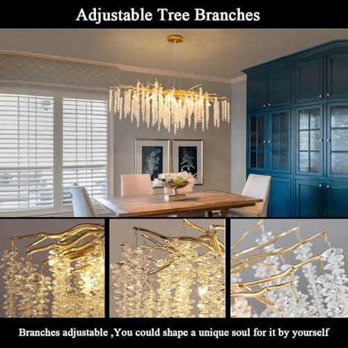 Gold Crystal Tree Branch Chandelier 13 Lights