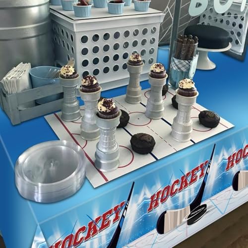 4 Pcs Hockey Tablecloths for Birthday Party Decorations