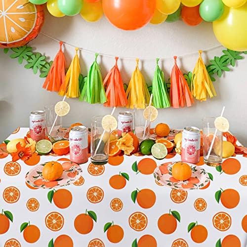 PHOGARY 3 Pack Orange Tablecloths for Party Decor