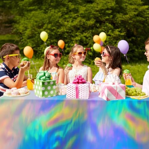 2 Pcs Iridescent Tablecloths 54x108 Party Covers