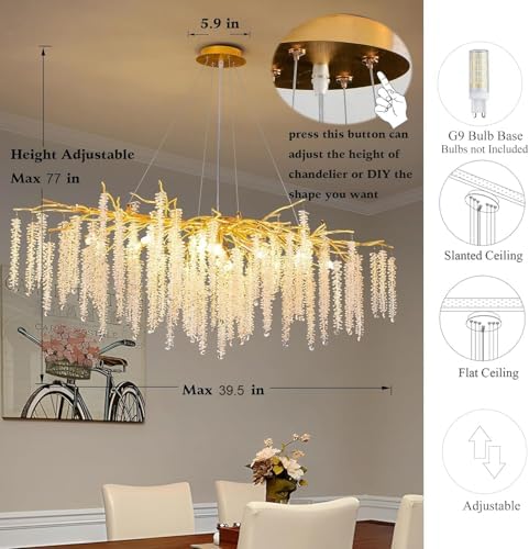 Gold Crystal Tree Branch Chandelier 13 Lights