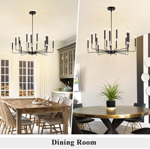 Qamra 16-light Black Chandelier for Dining Room