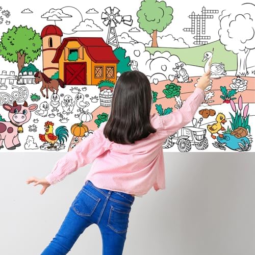 Varacl Farm Animals Coloring Tablecloth 30 x 72