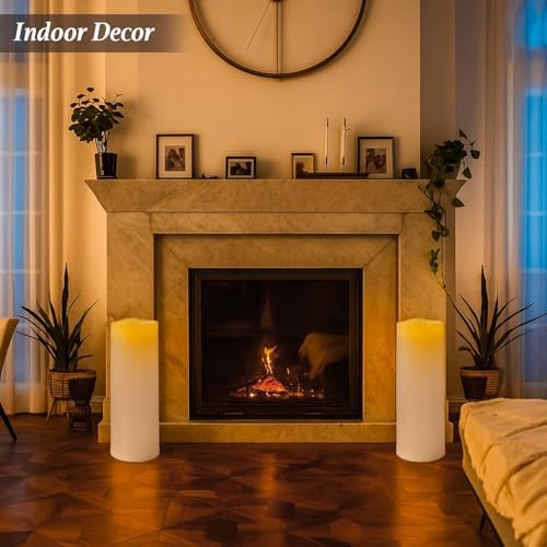 Yongmao 5x14 Inch Waterproof Flameless Candles Set of 2 with Remote and Timer