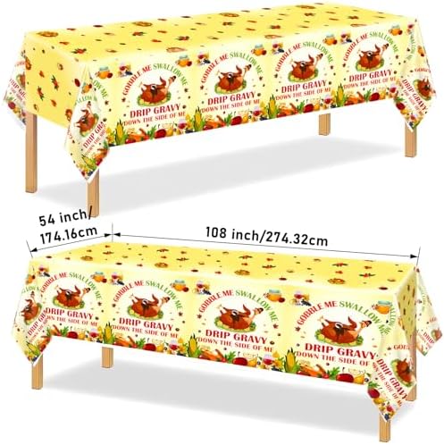 3Pcs Gobble Me Swallow Me Thanksgiving Tablecloths