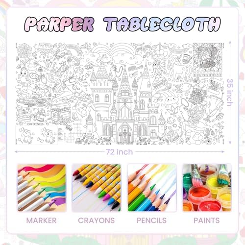 Drunze Princess Party Activity Giant Coloring Poster