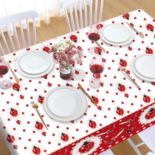 Ladybugs Party Tablecloths for Kids Birthday and Baby Shower