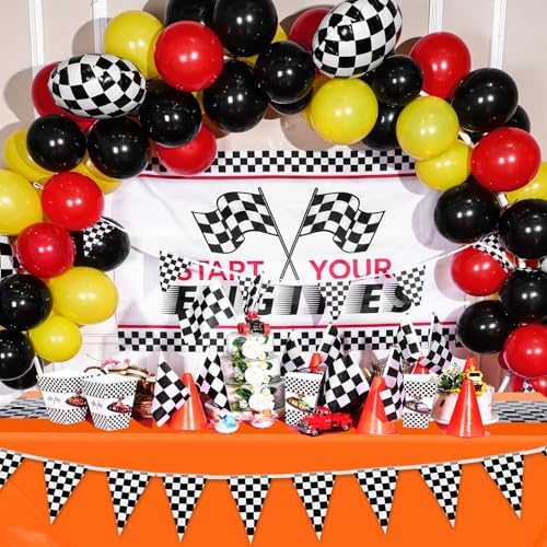 Irenare 3 Sheet Racing Car Table Runner Decorations
