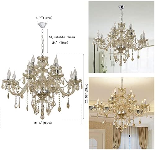 Modern Luxury K9 Crystal Chandelier 12 Light