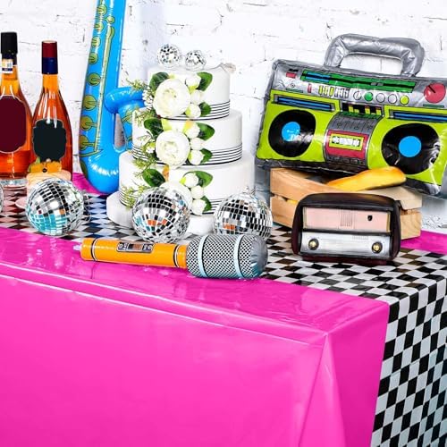 Irenare Racing Car Party Table Covers 54x108 Inch 6 Sheets Rose Red