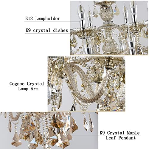 Modern Luxury K9 Crystal Chandelier 12 Light