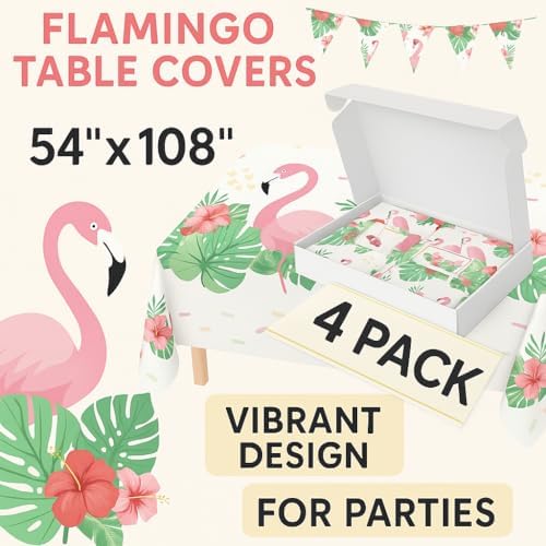 Oojami Flamingo Table Covers 4 Pack 54x108 Inches