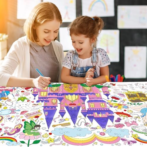 Drunze Princess Party Activity Giant Coloring Poster