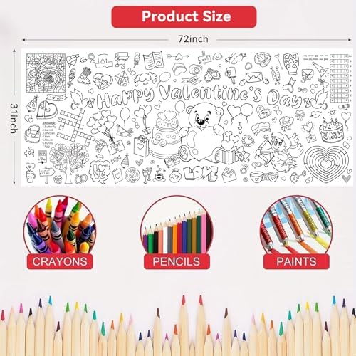 ZAKVOOR Giant Coloring Tablecloth - 30 x 72 Inches
