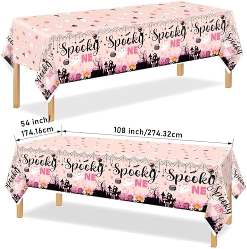 3Pcs Spooky One Halloween Birthday Tablecloths for Kids