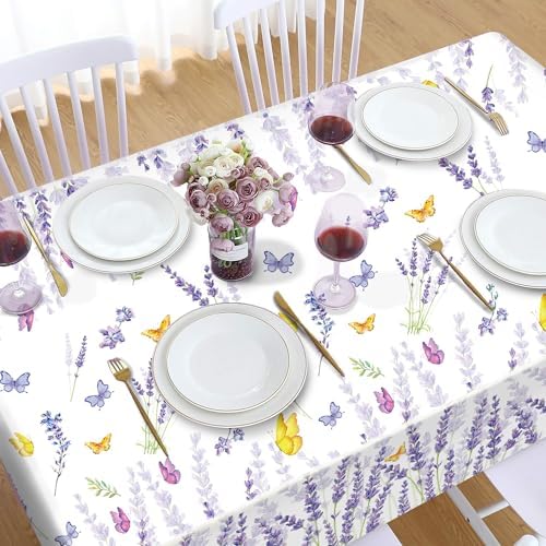 2PCS Lavender Tablecloth with Butterfly Design