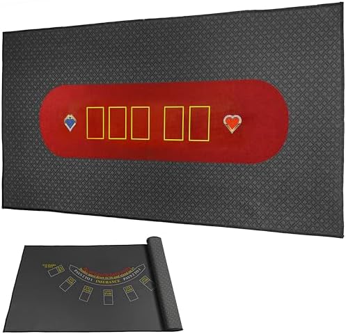 BALIKEN 84x42 Inch Poker Mat Blackjack Table Top Casino Felt Professional