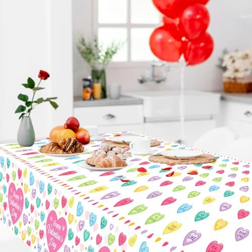 Lide Road Valentines Day Tablecloth 2 Pcs 54x87In