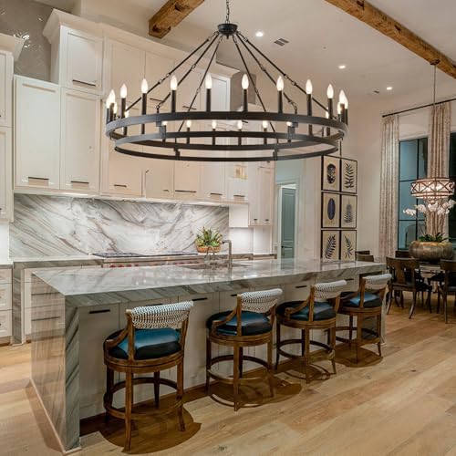 53 Inch Wagon Wheel Chandelier 24 Light Farmhouse