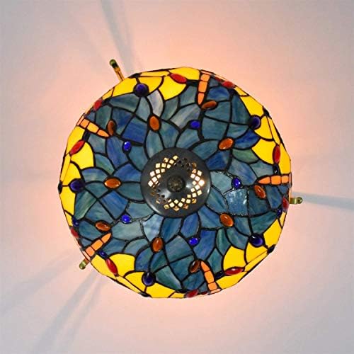 Yellow Dragonfly Glass Ceiling Light 12 Inch Modern Chandelier