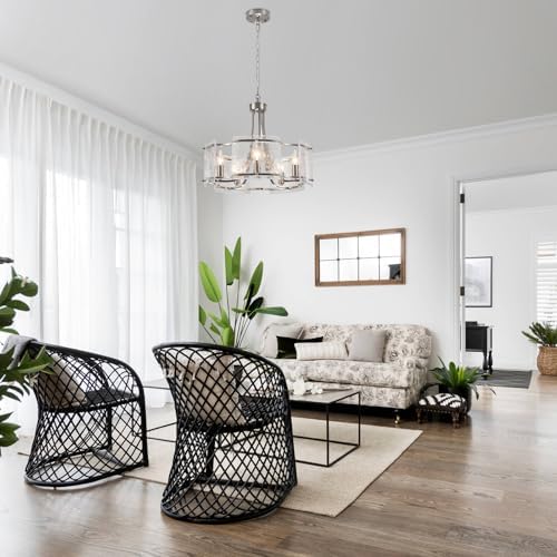 Modern Textured Glass Chandelier with 5 Lights