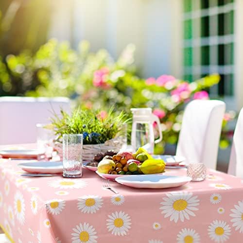 Frienda 3 Pack Daisy Flower Tablecloths - Waterproof Party Covers