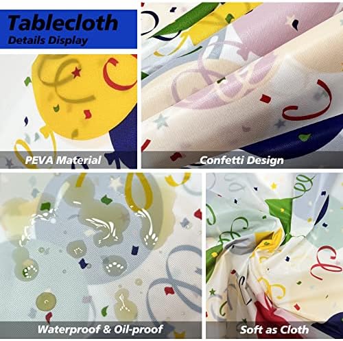 Rainbow Table Cloth 4 Pack for Birthday Party Decorations