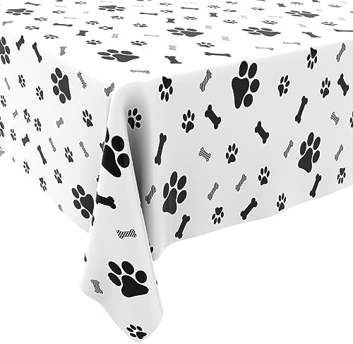 Puppy Paw Print Tablecloth for Kids Birthday Party