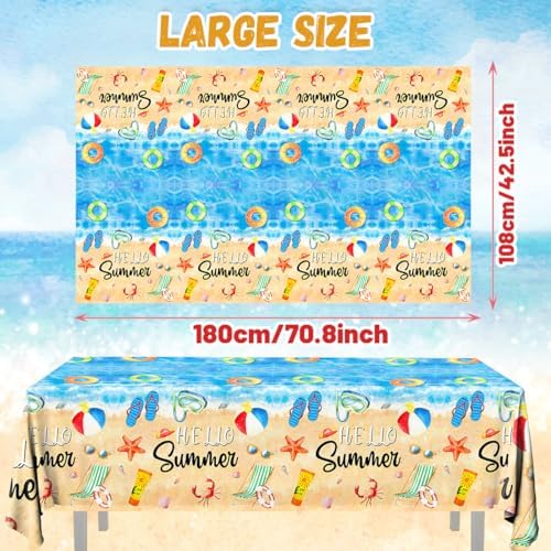 GREHUMOR 3pcs Hawaiian Summer Tablecloths for Beach Parties