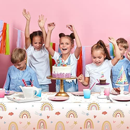 Tiamon 3 Pcs Boho Rainbow Tablecloths for Summer Parties