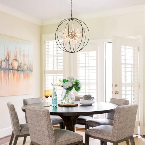 315 Inch Black Gold 16 Light Sputnik Chandelier