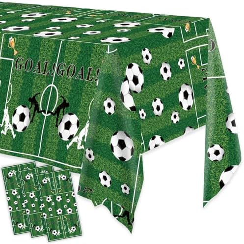 3Pcs Soccer Themed Tablecloth Set for Parties