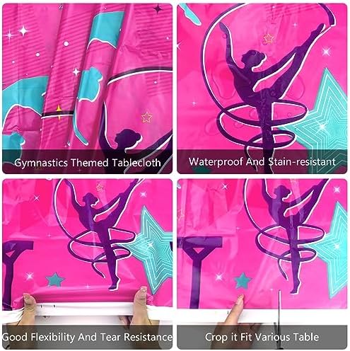 6 Piece Gymnastics Party Tablecloth Set 51x865 Inch
