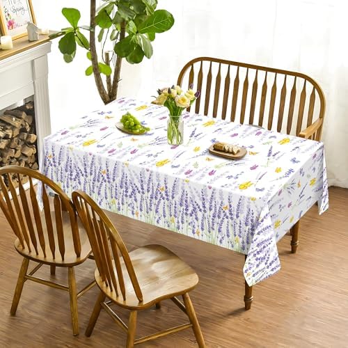 2PCS Lavender Tablecloth with Butterfly Design