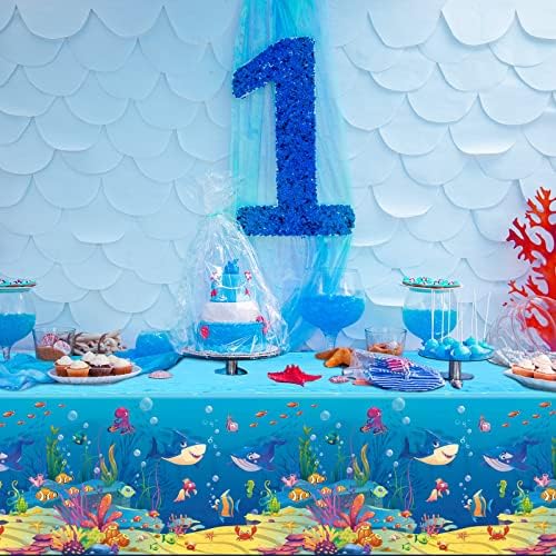 Tiamon Ocean Waves Tablecloth for Beach Party Decor