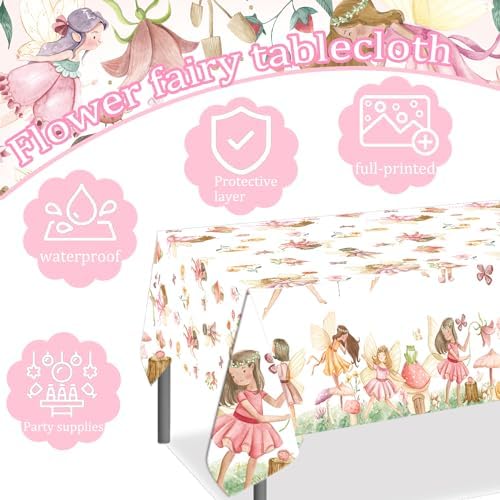 Candy Chef Fairy Birthday Tablecloth 3Pcs Elf Theme Decor