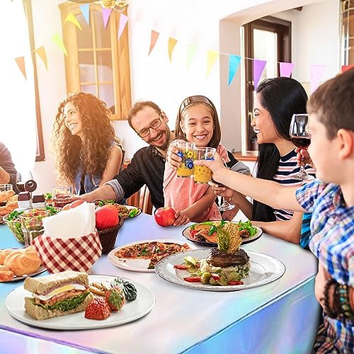 BOMSI Iridescent Laser Tablecloth for Parties