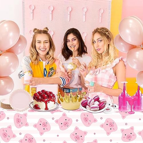 2pcs Piggy Party Tablecloths Pink Farm Tablecovers