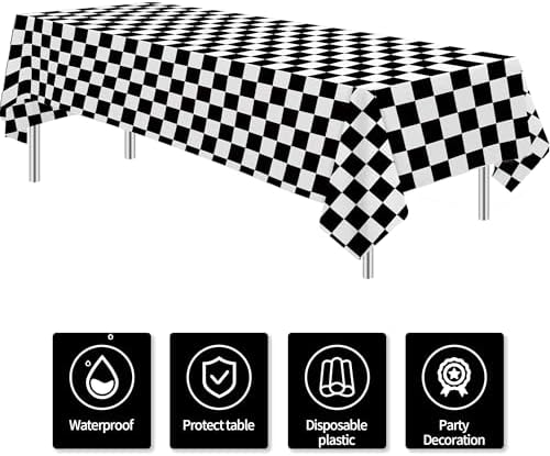 FVABO Racing Party Table Cover 3pcs Fast One Birthday Tablecloth