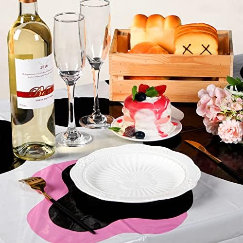 3 Pcs Pink Cowgirl Farm Animal Print Tablecloth for Kids Birthday Party